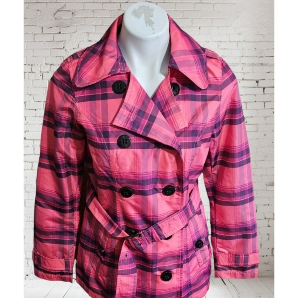 Pink Envelope Plaid Double Breasted Jacket Pink Size M - Picture 16 of 16